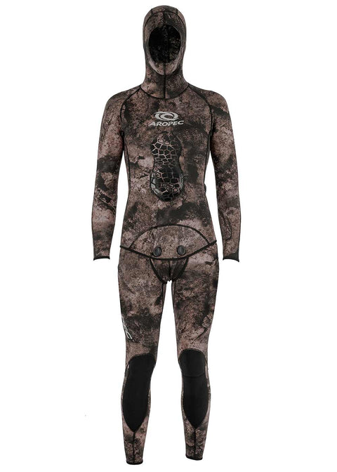 Aropec Camo 5mm 2 Piece Spearfishing Wetsuit in Brown