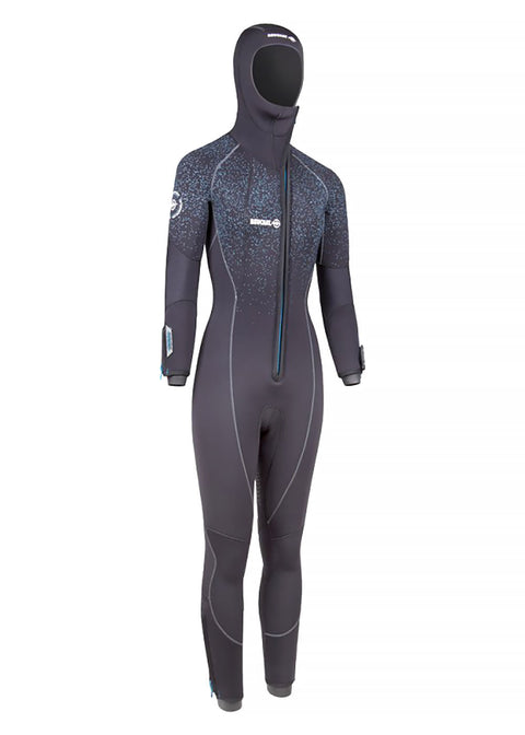 Beuchat Womens Focea Comfort 6 Hooded 7mm Semi Dry Scuba Diving Wetsuit