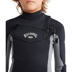 Billabong Boys Absolute 3/2mm C/Z Steamer Wetsuit 6 / Black/Grey