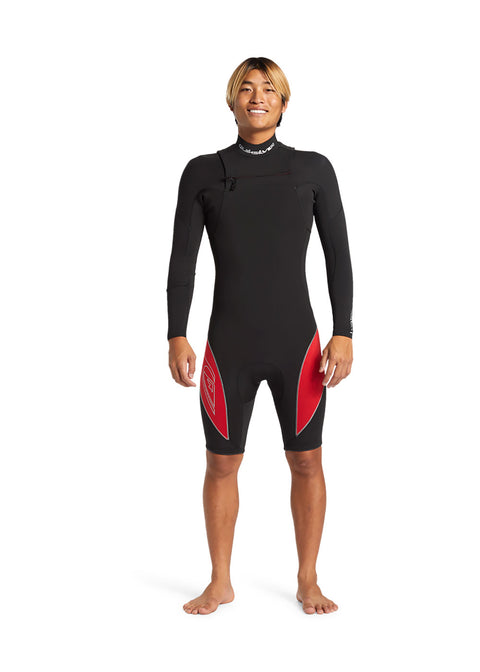 Quiksilver Mens Mercury 2mm GBS CZ LS Spring Suit Wetsuit S / Black/Red