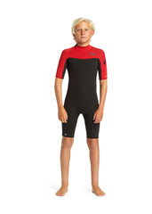 Quiksilver Boys Everyday Sessions 2mm BZ Spring Suit Wetsuit 8 / Black/Red