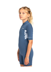 Roxy Girls Swell Series 2mm BZ Spring Suit Wetsuit 4 / Blue