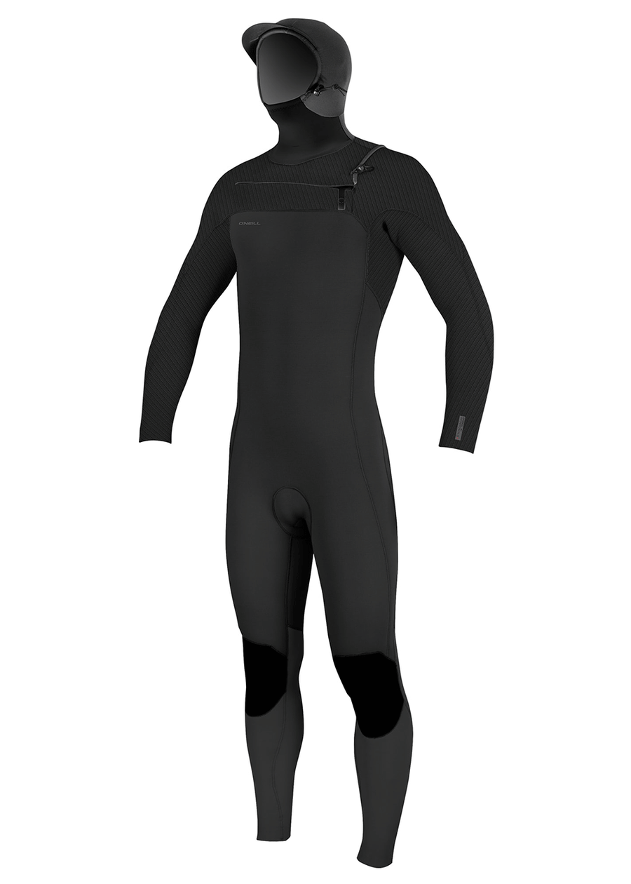 ONeill Mens Hyperfreak 5/4+mm Chest Zip W/ Hood Steamer Wetsuit