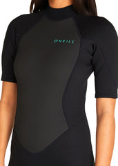 ONeill Womens Factor SS 2mm BZ Spring Suit Wetsuit 2 / Black