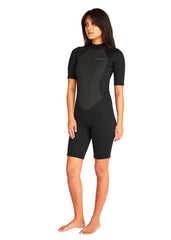 ONeill Womens Factor SS 2mm BZ Spring Suit Wetsuit 2 / Black