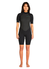 ONeill Womens Factor SS 2mm BZ Spring Suit Wetsuit 2 / Black