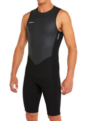 ONeill Mens Reactor II 2mm Back Zip Short John Wetsuit S / Black