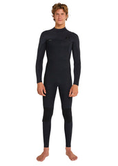 ONeill Mens Hyperfreak 3/2mm+ Chest Zip Steamer Wetsuit S / Black