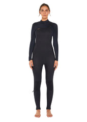 ONeill Womens Hyperfreak 4/3+mm Chest Zip Steamer Wetsuit 6 / Black