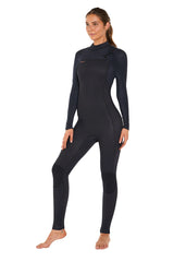 ONeill Womens Hyperfreak 4/3+mm Chest Zip Steamer Wetsuit 6 / Black