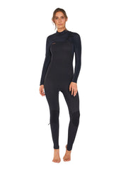 ONeill Womens Hyperfreak 4/3+mm Chest Zip Steamer Wetsuit 6 / Black