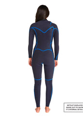 ONeill Womens Hyperfreak 4/3+mm Chest Zip Steamer Wetsuit 6 / Black