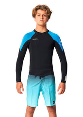 ONeill Boys Reactor 1.5mm LS Wetsuit Jacket 8 / Black/Blue