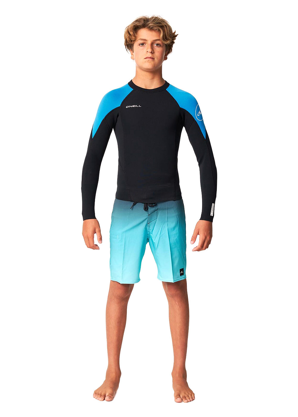 ONeill Boys Reactor 1.5mm LS Wetsuit Jacket 8 / Black/Blue