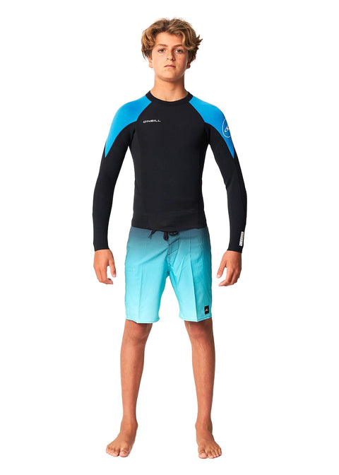 ONeill Boys Reactor 1.5mm LS Wetsuit Jacket 8 / Black/Blue