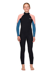 ONeill Girls Reactor 2 3/2mm BZ Steamer Wetsuit 6 / Black/Peach