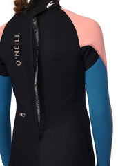 ONeill Girls Reactor 2 3/2mm BZ Steamer Wetsuit 6 / Black/Peach