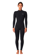 ONeill Womens Reactor BZ 3/2mm Steamer Wetsuit 4 / Black