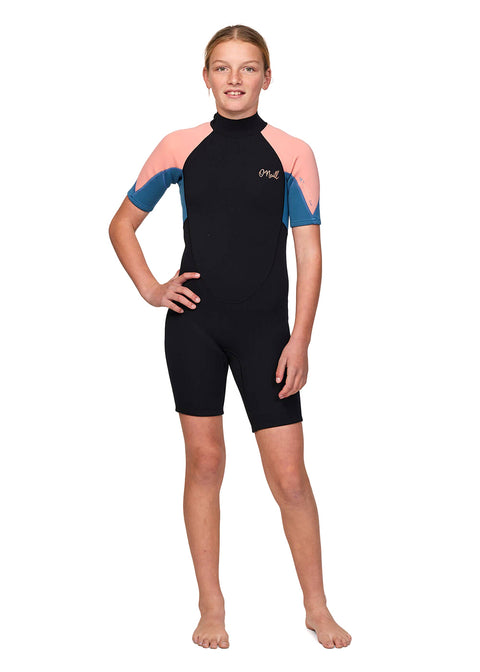 ONeill Girls Reactor 2mm BZ Spring Suit Wetsuit 4 / Black/Pink