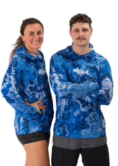 Adreno Hooded Boat Shirt - Blue Camo