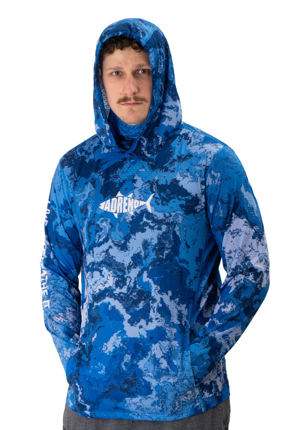 Adreno Hooded Boat Shirt - Blue Camo