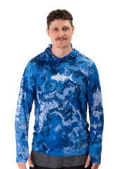 Adreno Hooded Boat Shirt - Blue Camo