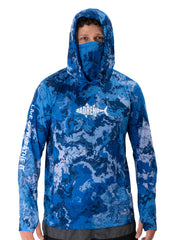 Adreno Hooded Boat Shirt - Blue Camo