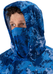 Adreno Hooded Boat Shirt - Blue Camo