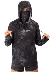 Adreno Hooded Boat Shirt - Dark Grey Camo