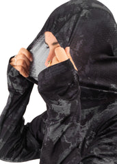 Adreno Hooded Boat Shirt - Dark Grey Camo