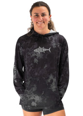 Adreno Hooded Boat Shirt - Dark Grey Camo