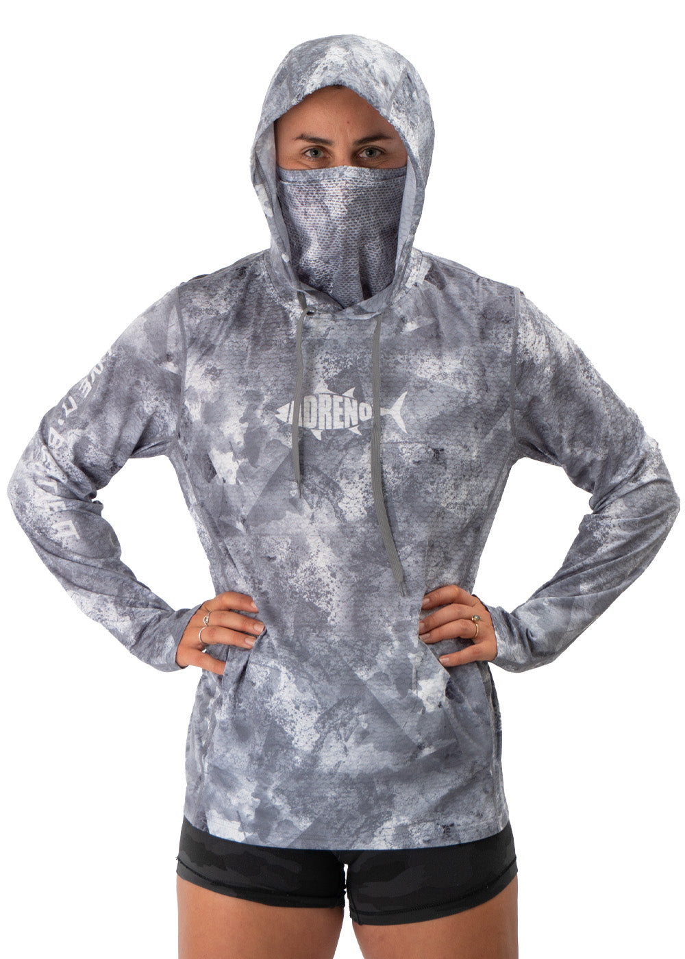 Adreno Hooded Boat Shirt - Light Grey Camo
