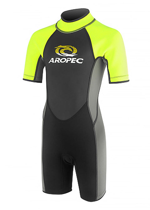 Aropec Youth 2.5mm Neon Yellow Spring Suit Wetsuit Warehouse