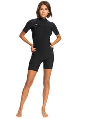 Roxy Womens 2.0mm Swell Series Short Sleeve Front Zip Spring Suit