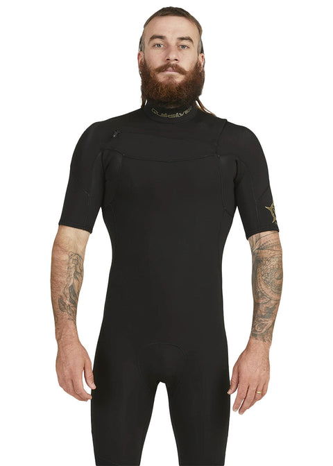 Quiksilver Mens Everyday Sessions MW 2/2mm Short Sleeve Chest Zip Steamer Wetsuit