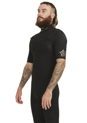 Quiksilver Mens Everyday Sessions MW 2/2mm Short Sleeve Chest Zip Steamer Wetsuit