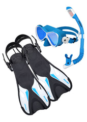 Ocean Pro Woolamai Junior Mask, Snorkel & Fin Set - Blue