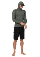 ONeill Mens Hyperfreak Skins Hooded LS Rashie