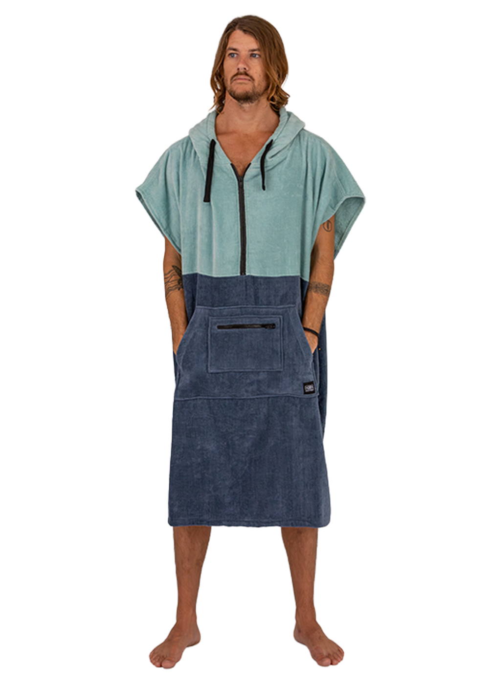 Ocean & Earth Mens Horizon Zipper Hooded Towel
