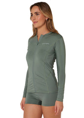 Ocean & Earth Womens Oceana Zipper LS Lycra Rashie