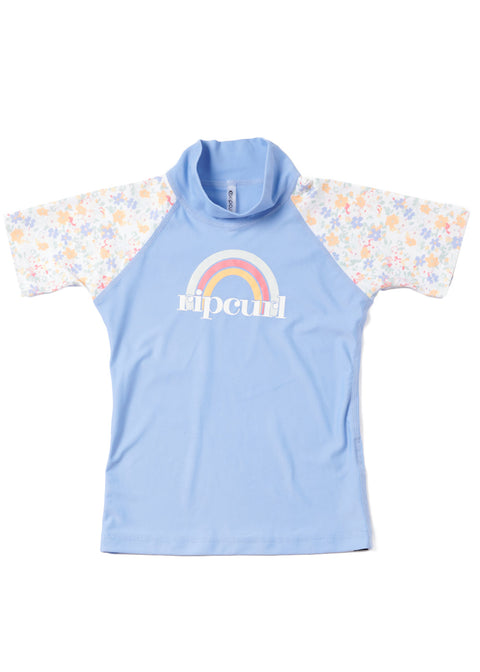 Rip Curl Girls 0-6 Golden Ditzy Short Sleeve Rash Guard