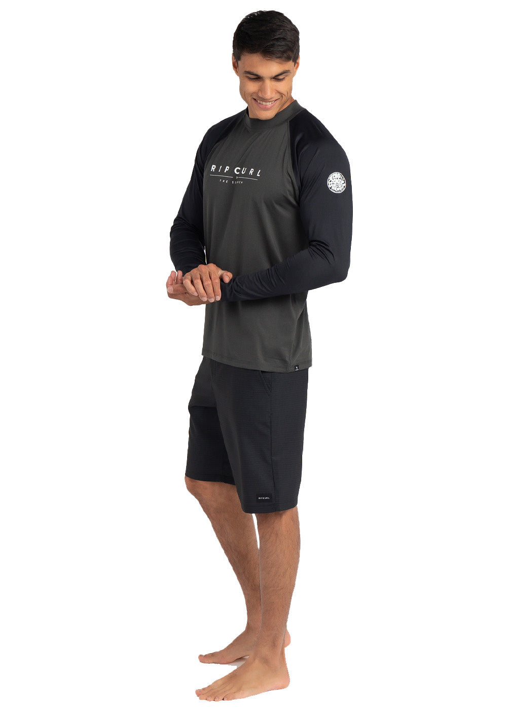 Rip Curl Mens Shockwave Relaxed Long Sleeve Rash Guard