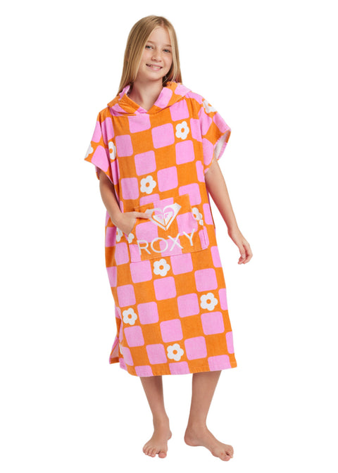 Roxy Girls Stay Magical Check Floral Hooded Towel