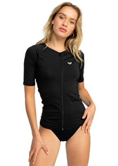 Roxy Womens Essentials Lycra FZ SS Rashie