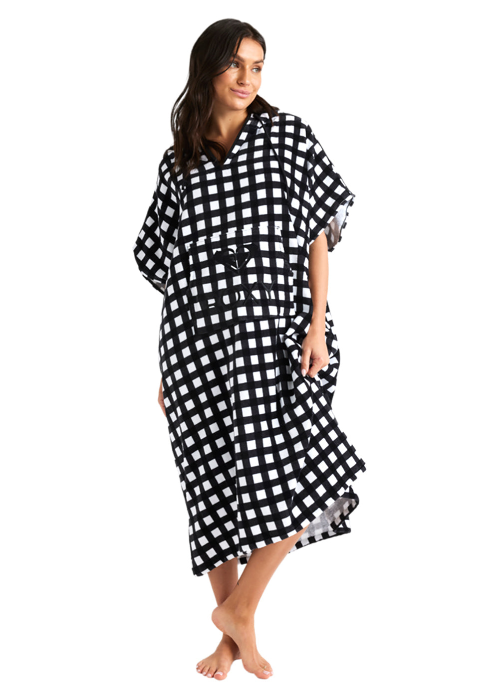 Roxy Womens Check Hooded Towel