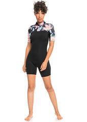 Roxy Womens 2.0mm Swell Series Short Sleeve Back Zip Spring Suit